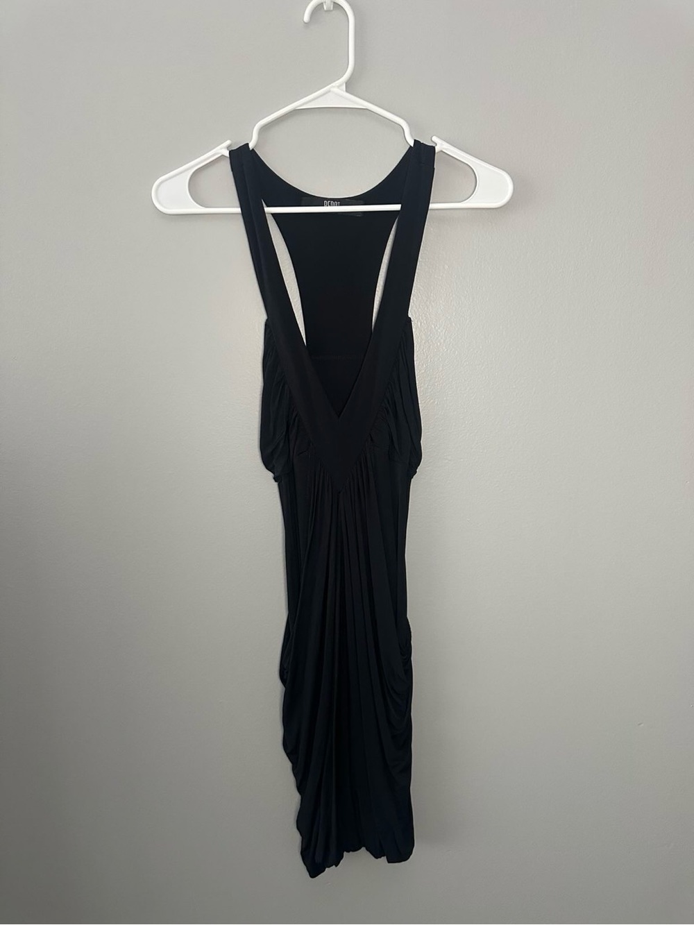 Bedo Black One-Shoulder Draped Women’s Dress